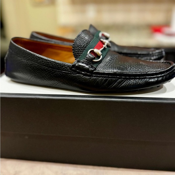 Gucci Black Leather Drivers